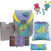 DerDieDas® Schulranzen Ergoflex Max Schulranzen Set 5-tlg. Hippie Hair