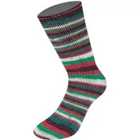 LANA GROSSA MEILENWEIT 6-F 150 MERINO CHRISTMAS Häkelwolle, 390 m (150 Gramm), weiche Sockenwolle in Weihnachtsfarben