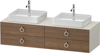 Duravit White Tulip Konsolenwaschtischunterbau wandhängend Amerikanischer Nussbaum & Nordic Weiß Mat WT4996B77390010
