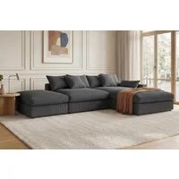 OTTO home Ecksofa Cosy Lounge L-Form, Breite 333 cm, Mega-Sofa mit Cordstoff bezogen, mit Federkern & 4 Zierkissen