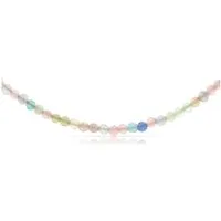 Made by Nami Perlenkette Bunt Damen 40 + 5 cm Chakra Kette mit Perlen, Wasserfester Schmuck Hippie Schmuck Damen