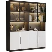 Odikalo Vitrine Glastüren Bücherregal Sammlerstücke einstellbare 30*160*200cm