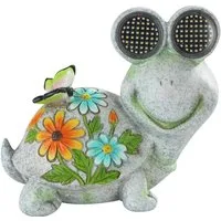 Maximex LED Dekofigur Modell Blinky Eyes Schildkröte, Ein-/Ausschalter, LED fest integriert, Warmweiß, solarbetriebene Gartenfigur mit leuchtenden Augen, für Garten & Balkon