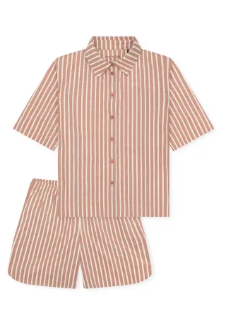 SCHIESSER - Schlafanzug kurz terracotta - Gr. - 36