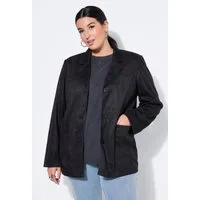 Studio Untold Blusenblazer Blazer Loose Shape Suede Revers Komplettfutter