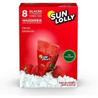 SUN LOLLY Süßigkeit, Sun Lolly Wassereis zum Selbsteinfrieren mit Erdbeergeschmack 8er