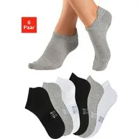 H.I.S Sportsocken Damen Herren Kurzsocken und Sneakersocken in einem Pack (Packung, 6-Paar, Gr. 35-38 bis 47-48) weicher Baumwollmix mit verstärkter Ferse und Spitze