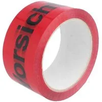 tecuro Klebeband Paketklebeband Vorsicht Glas, 50 mm x 66 m, leise abrollbar