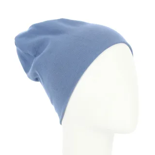 Halsüberkopf Accessoires - Mütze Uni Bio-Baumwolle blau - Gr. - OS