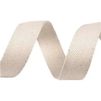maDDma Webband 5m Köperband Baumwoll-Band 20mm Einfassband Kantenband Dekoband, ecru