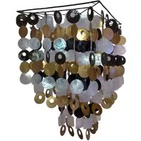 Guru-Shop Deckenleuchten Deckenlampe, Muschelleuchte aus hunderten.., Leuchtmittel nicht inklusive