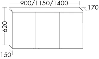 Burgbad Spiegelschrank Sys30 PG4 Sana 620x1400x170 Salbeigrau Hochglanz, SPFO140RF5968 SPFO140RF5968