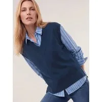 Walbusch Pullunder Damen Merino Pullunder mit V-Ausschnitt, modern, wärmend