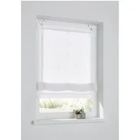 Kutti Raffrollo Hedda, mit Hakenaufhängung, ohne Bohren, freihängend, mit Fensterhaken, 100 % Leinen, mit Hohlsaum, halbtransparent