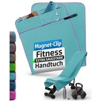 NirvanaShape Sporthandtuch Fitness-Handtuch mit Magnet-Clip, Mikrofaser Sporthandtuch, Microfaser, 2x Reißverschlusstaschen & Funktionaler Geräteüberzug, Ultra-Saugfähig