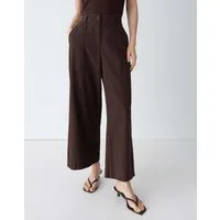 OPUS Leinenhose Relaxed City Pants aus Baumwoll Leinen Mix Weiter Beinverlauf, verdeckter Zip-Fly