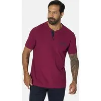 Jan Vanderstorm T-Shirt GORTAN mit Knopfleiste & Aufdruck