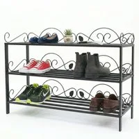 DanDiBo Schuhregal Mi-3 Regal 92 cm Schuhschrank 21235 Schuhablage Metall Schmiedeeisen