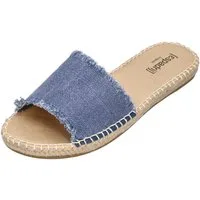 espadrij l´originale PLAGE LINEN Pantolette Dusty Blue