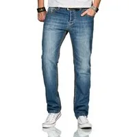 Alessandro Salvarini Straight-Jeans Herren Comfort Fit – Baumwolljeans im 5-Pocket-Style Klassische Jeans aus 100 % Baumwolle mit Knopfleiste