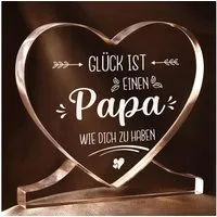 FOUORTUNATE-BEE Dekoobjekt Geschenke für Papa Herzförmiges Acryl Heimatdekoration (Papa Geschenk Weihnachten oder Geburtstag)