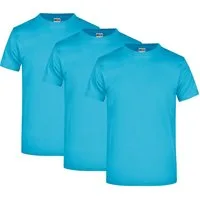 James & Nicholson T-Shirt 3er Pack Komfort-T-Shirt aus strapazierfähigem Single Jersey JN002 (Spar-Set, 3er-Pack) Hochwertiges T-Shirt in sehr großer Farbauswahl