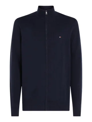 Tommy Hilfiger - Reißverschluss-Pullover mit Mock Neck blau - Gr. - XXL