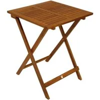 DEGAMO Gartentisch LIMA, quadratisch 60x60cm, Höhe 74cm, Akazie geölt, klappbar