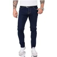 Gelverie Slim-fit-Jeans Herren Jeans Stonewashed Dunkelblau G-102
