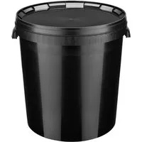 Garronda Putzeimer Eimer mit Deckel für Lebensmittel und Chemikalien Schwarz GD-0104, (1-tlg), für Lebensmittel und Chemikalien