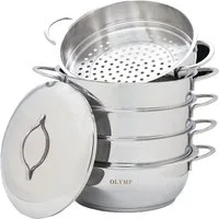 Olymp Handels GmbH Dampfgartopf Mantowarka Dampfkocher 24 cm 6 Tlg Dampfgarer Edelstahl Induktion
