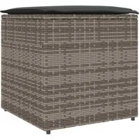 vidaXL Gartenbox Kissenbox mit Speicher Grau 50 x 50 x 50 cm Poly-Rattan (1 St)