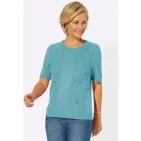 Witt Strickpullover Pullover Kurzarm Bouclé, Ajour, Jersey