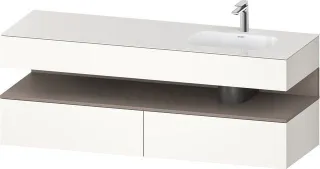 Duravit Qatego Einbauwaschtisch mit Konsolenwaschtischunterbau Weiß Hochglanz 1600x550x600 mm - QA47 QA4796043220010