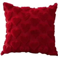 LAPAPRO Dekokissen Herzförmiges Plüschkissen ohne Baumwollfüllung, Valentinstag-Motiv.40*40CM
