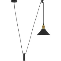 vidaXL Deckenleuchte Pendelleuchte Höhenverstellbar E27 Schwarz Glänzend Ø 22 cm