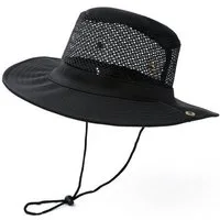 FOUORTUNATE-BEE Sonnenhut Sonnenhut mit Netz Unisex faltbar breitkrempig Outdoor Sommer Fischerhut für Wandern Angeln Camping Reise atmungsaktiv leicht