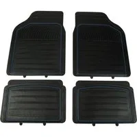 Cartrend Universal-Fußmatten Automatten Set Gummi 4-teilig Schwarz/Blau (4 St), für Universal Universell Universal, Universal Gummimatten Fußmatten Auto PKW KFZ Matten Gummifußmatten