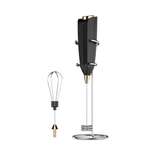 Comfook 2-in-1 Electric Milk Frother Handheld Egg Beater Wireless Mini Foam Maker for Coffee Battery Operated Whisk & St
