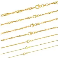 HOPLO Goldkette Goldkette Singapurkette Halskette Breite 1,6 mm 38 cm 333-8 Karat Gold, Made in Germany