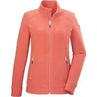 Killtec Fleecejacke KOS 100 WMN FLC JCKT Gestreifte Damen-Fleecejacke mit Zipper-Taschen und Kinnschutz
