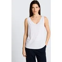 TOM TAILOR Trägertop T-Shirt (im Einserpack) Top mit Leinenanteil