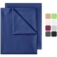 NatureMark Bettlaken 2er-Set klassisches Betttuch Haustuch, 100% Baumwolle, Gummizug: ohne, (2 Stück), Laken Haustuch, viele Größen und Farben, 150x250 cm, Navy blau