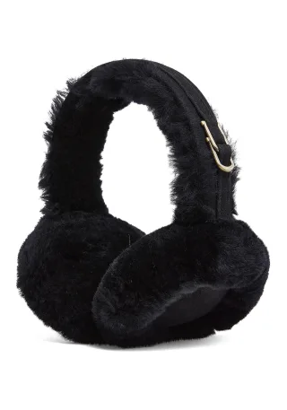 Damen Winter-Ohrenschützer, superweich, flauschig, schwarz, warme und gemütliche Ohrenwärmer