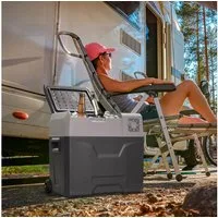 HOMCOM Kühlbox Autokühlschrank elektrisch mit Kompressor für Camping, 50 l, 50L Kapazität, Kühlung bis -20°C, energiesparender ECO-Modus