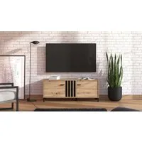 Home affaire Lowboard LAVAL, TV-Board, TV-Kommode, TV-Schrank, TV-Unterschrank, TV-Möbel, Modernes Lowboard in Artisan-Dekor mit viel Stauraum, Lamellen-Optik