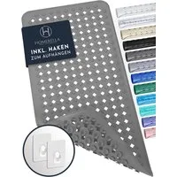 Homerella Badematte rutschfest Hautsensitiv 88x39cm, INKL. AUFHÄNGUNG, Antirutschmatte Badewanne BPA frei, Duschmatte schimmelresistent & maschinenwaschbar