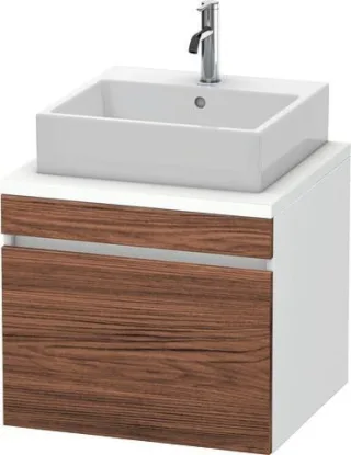 Duravit DuraStyle Konsolenwaschtischunterbau wandhängend Nussbaum dunkel & Weiß Matt 600x548x512 mm  DS531002118