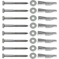 ARLI Schraube Schrauben & Dübelset (8 Schrauben + 8 Unterlegscheiben + 8 Dübel Set)