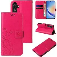 Tec-Expert Handyhülle Cover Tasche Hülle für Samsung Galaxy A15 & A15 5G 6,5 Zoll, Klapphülle Case mit Kartenfach Fliphülle aufstellbar, Motiv Blumen